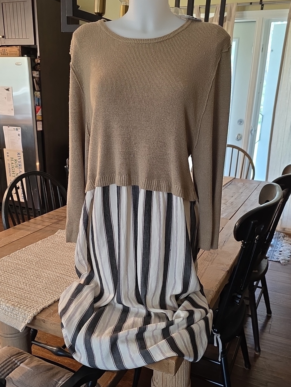 ZARA twofer sweater midi skirt dress S NWT!